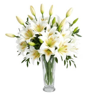 Serenity Cheer - Vase with White Lilies