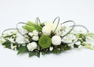 Long and Low Centerpieces all White
