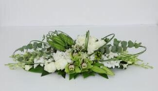 Long and Low Centerpieces all White