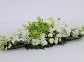 Long and Low Centerpieces all White