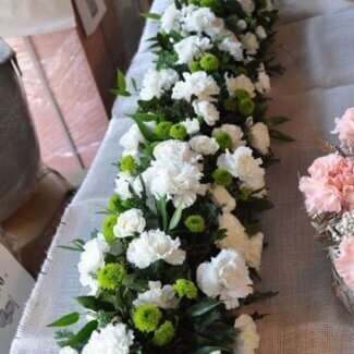 Long and Low Centerpieces all White