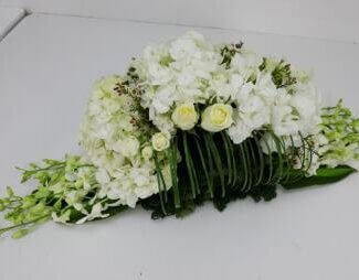 Long and Low Centerpieces all White