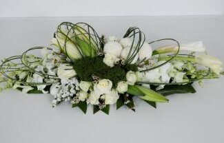 Long and Low Centerpieces all White