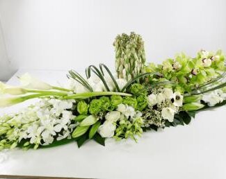 Long and Low Centerpieces all White